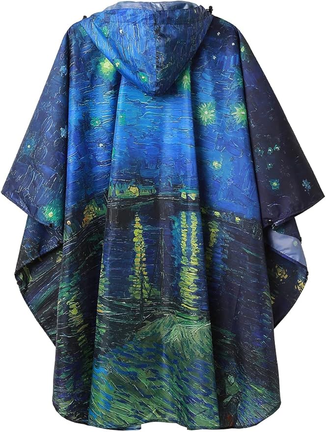 SaphiRose Unisex Rain Poncho Waterproof Raincoat Hooded for Adults Women with Pockets