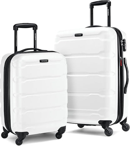 Samsonite Omni PC Hardside Expandable Luggage with Spinner Wheels, White, 2-Piece Set (20/24)