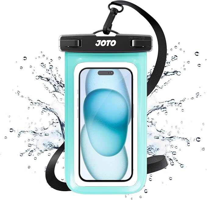 JOTO Up to 7" Universal Waterproof Phone Case for iPhone 17 Air 16 15 14 13 12 11 Plus Pro Max, IPX8 Cellphone Dry Bag XR X SE, Galaxy S23 S22 S21 S20+ S20 S10 Plus Note, Pixel -Green