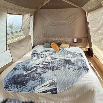 Outdoor Camping Quilt, Warm Thick Blanket with Polar Fleece Packable Down Wearable Camp Blankets with Snap Buttons Soft Puffy Camping Quilt for Cold Weather (Jokul, 76'' x 56'')