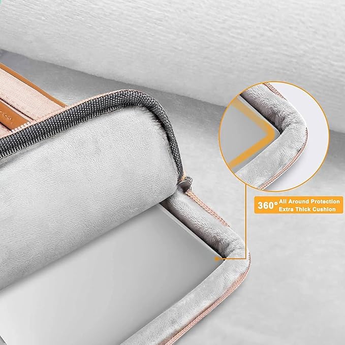 MOSISO 360 Protective Laptop Shoulder Bag,15 inch Computer Bag Compatible with MacBook Air M4 M3 M2/Pro A1990 A1707, Dell XPS Plus,Side Open Messenger Bag with 4 Zipper Pockets&Handle, Khaki