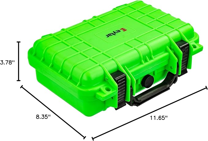 Eylar Protective Gear and Camera Hard Case Waterproof Dry Box with Foam 11.6 Inch 8.3 Inch 3.8 Inch (Neon Green)