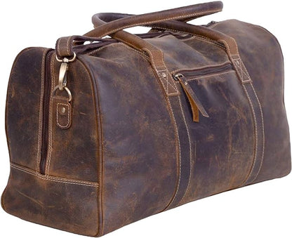 Leather Travel Duffle Bags for Men and Women cabin friendly Weekend Bag Sports Gym airplane carry on overnight duffel