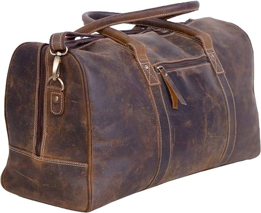 Leather Travel Duffle Bags for Men and Women cabin friendly Weekend Bag Sports Gym airplane carry on overnight duffel