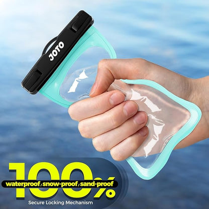 JOTO Up to 7" Universal Waterproof Phone Case for iPhone 17 Air 16 15 14 13 12 11 Plus Pro Max, IPX8 Cellphone Dry Bag XR X SE, Galaxy S23 S22 S21 S20+ S20 S10 Plus Note, Pixel -Green