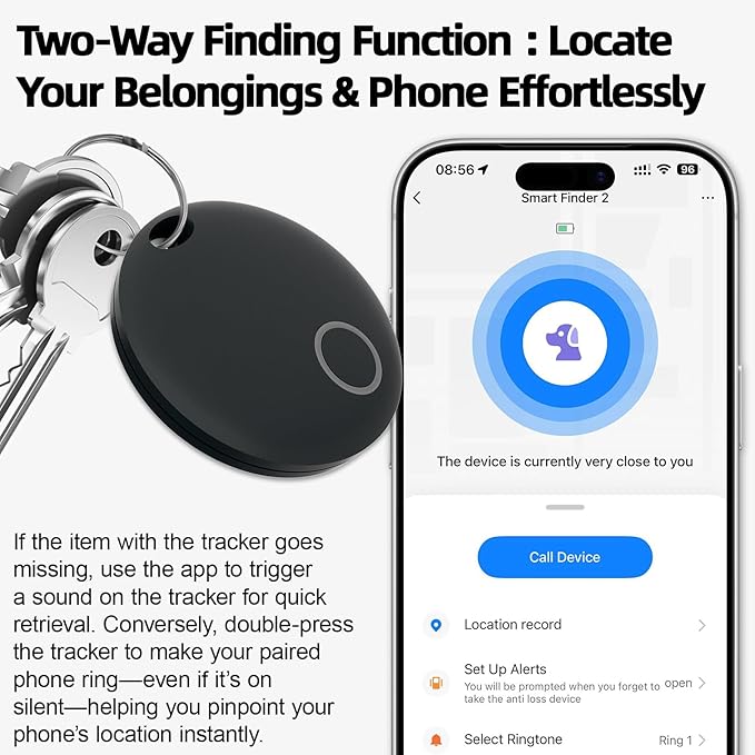 Tracker Tags 4 Pack, Luggage Tracking Tags Compatible with TUYA App and Smart Life APP, Both iOS and Android Compatible, Key Finder Locator with Sound, Smart Tag, Item Finder for Keys, Bags