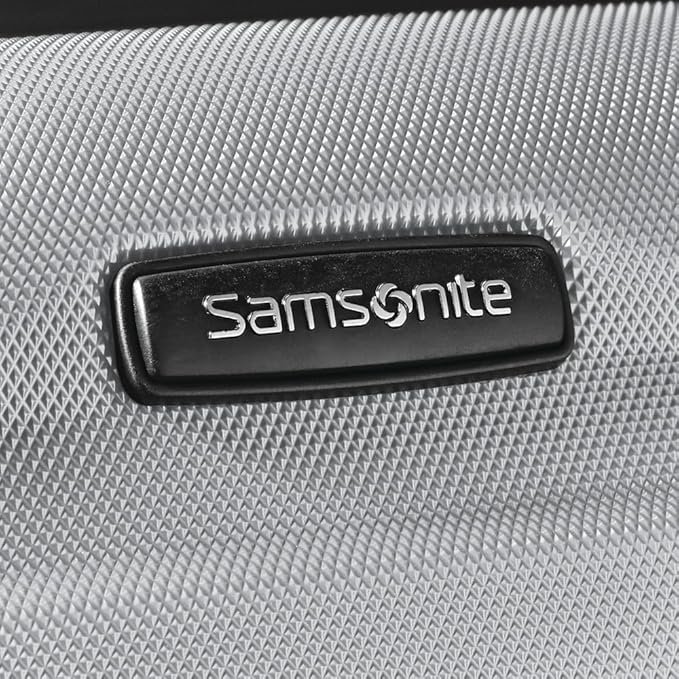 Samsonite Omni PC Hardside Expandable Luggage with Spinner Wheels, Silver, Checked-Medium 24-Inch