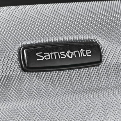 Samsonite Omni PC Hardside Expandable Luggage with Spinner Wheels, Silver, Checked-Medium 24-Inch
