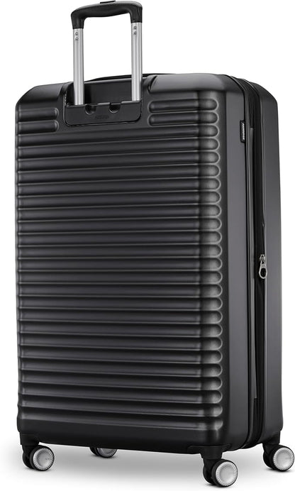 American Tourister Stratum 3.0 Large 28-Inch Spinner, Airline Approved, Durable Hardside Luggage, Expands 1.5", RightHeight™ Adjustable Handle, Black