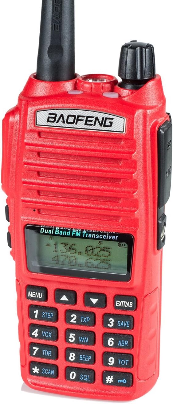 BaoFeng UV-82HP (RED) High Power Dual Band Radio: 136-174mhz (VHF) 400-520mhz (UHF) Amateur (Ham) Portable Two-Way