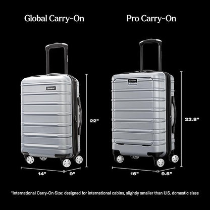 Samsonite Omni 2 International Carry-On Luggage with 360° Spinner Wheels - Scratch Resistant Hardshell - TSA, Airline-Approved - Expandable Polycarbonate Shell for Lightweight Travel - Rose Gold