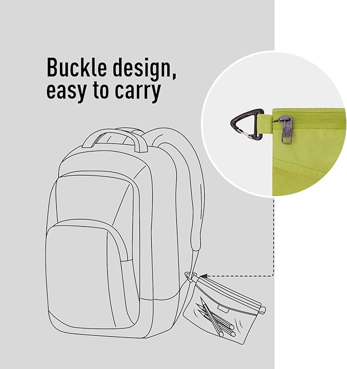 pack all Water-resistant Material Zipper Pouch, Mesh Zipper Bags for Storage, Travel, Office (Green, Small)