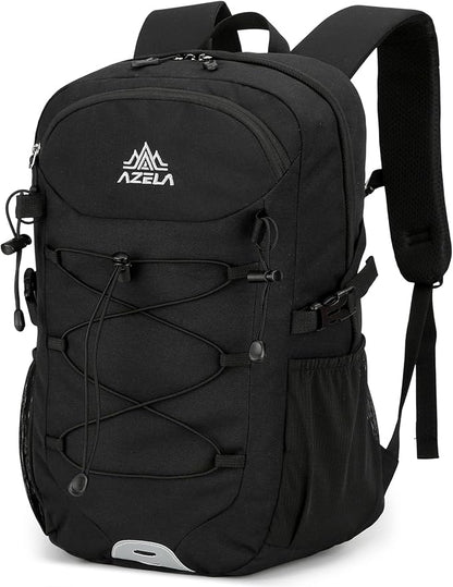 20L Small Waterproof Hiking Backpack with Chest Strap for Men, Lightweight Outdoor Daypack, Black