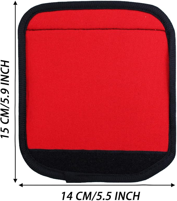 Luggage Handle Wraps, Soft Travel Bag Handle Cover, Padded Handle Grip, Suitcase Tags Identifiers for Travel Accessories, Red, 2pcs