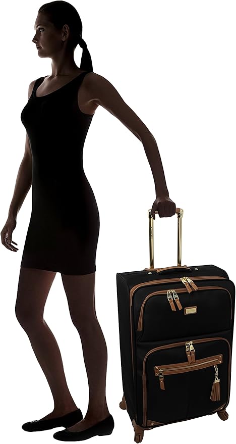 Steve Madden Designer Luggage Collection - 3 Piece Softside Expandable Lightweight Spinner Suitcase Set - Travel Set Includes an Under Seat Bag, 20-Inch Carry on and 28-Inch Checked Suitcase, Harlo