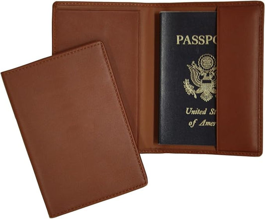 Royce Leather Rfid Blocking Passport Travel Document Organizer In Genuine Leather Packing Organizer, Tan