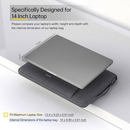 14 Inch Laptop Sleeve Case for Acer Chromebook 314/ Plus/Aspire Go, HP Chromebook 14, ASUS Lenovo Dell Carrying Bag, Space Grey