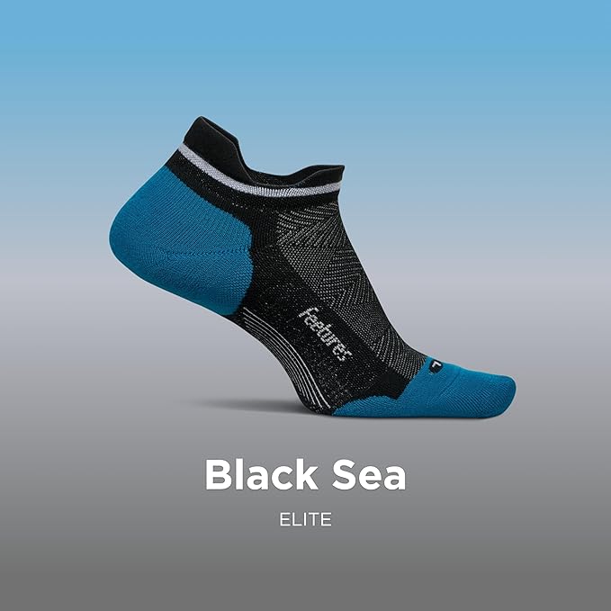 Feetures Elite Max Cushion No Show Tab Ankle Socks - Sport Sock with Targeted Compression