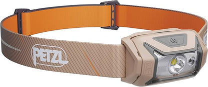 PETZL Tikka CORE Headlamp - Rechargeable, Compact 450 Lumen Light with Red Lighting, for Hiking, Climbing, and Camping - Brown