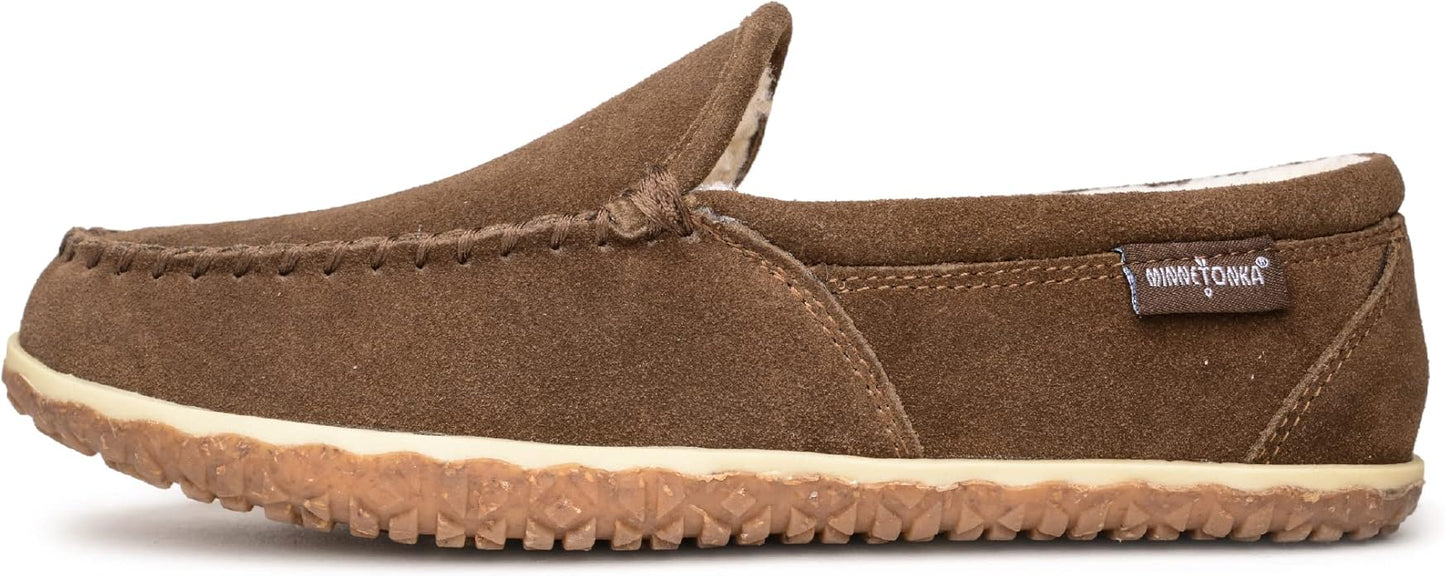 Minnetonka Men's Tilden Moccasin Suede Indoor and Outdoor Slippers