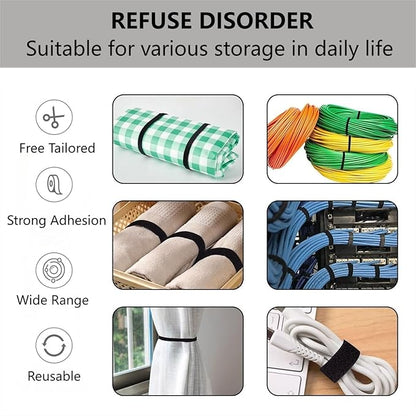 27 Yards x 1Inch Reusable Cable Ties - BSELEYY Adjustable Cord Straps Cable Management Tape Cord Organization Straps Hook Loop Tape Cord Wrap for Home,Office, Wire Bundling