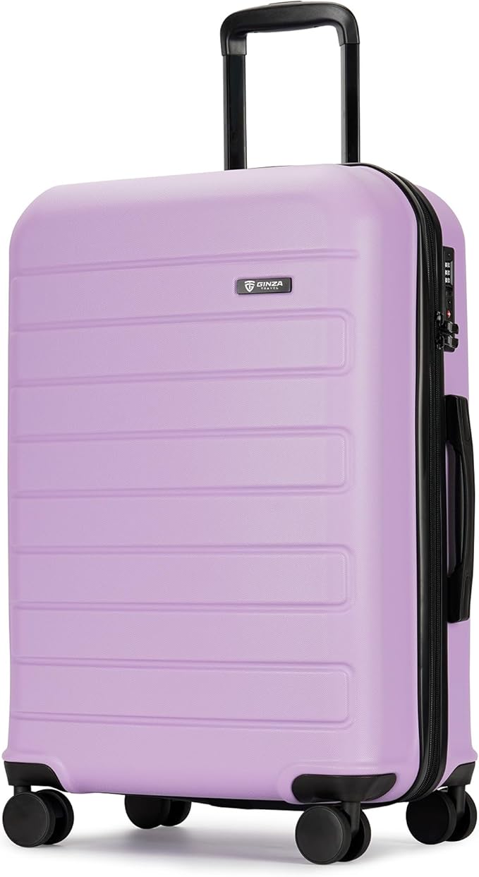 GinzaTravel Hardside Spinner, 28-inch Anti-scratch Purple Suitcase Luggage with Wheels