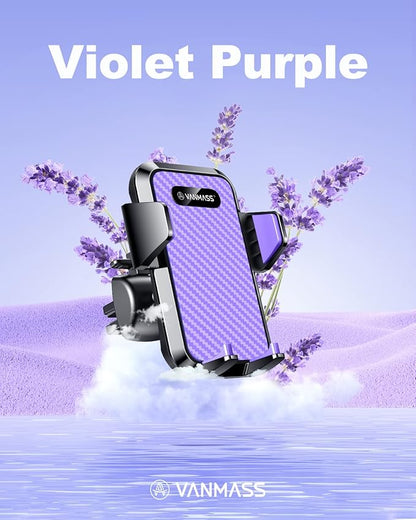 VANMASS 【85+LBS Strongest Suction & Military-Grade】2025 Ultimate Car Phone Mount【Patent Safety Certs】Cell Phone Holder Truck Stand Dashboard Windshield Vent for iPhone 16 15 Pro Max 14 Samsung, Purple
