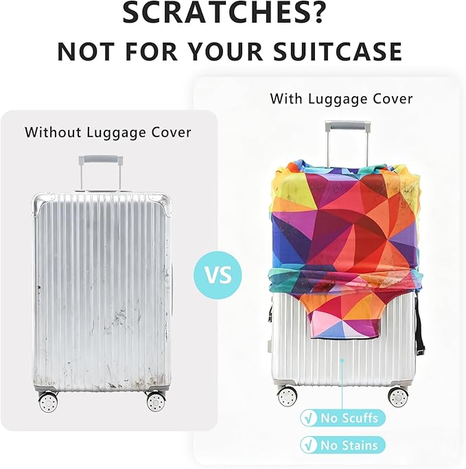 Travelkin Luggage Covers For Suitcase Tsa Approved,Suitcase Cover Protector Fit 18-32 Inch Luggage (Dreaming Blue, S)