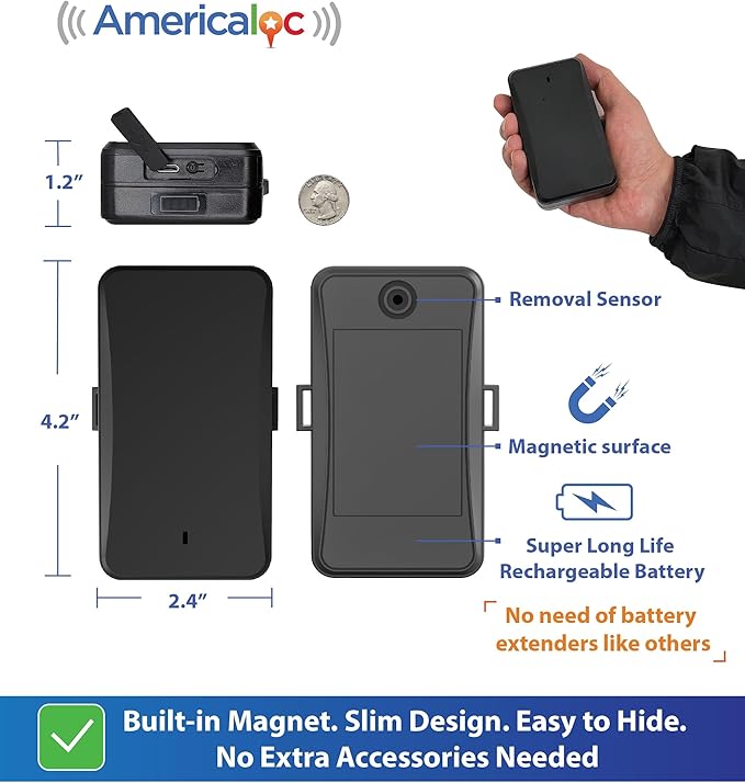 Americaloc Pro GPS Tracker LLX. Includes 4 Months of Free Service