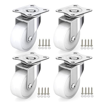 2 Inch Stainless Steel Caster Wheels Set of 4, Anti-Rust Outdoor Swivel Casters, Durable Polyamide PA Wheels for Furnitures,Labs,Restaurants