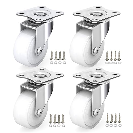 2 Inch Stainless Steel Caster Wheels Set of 4, Anti-Rust Outdoor Swivel Casters, Durable Polyamide PA Wheels for Furnitures,Labs,Restaurants