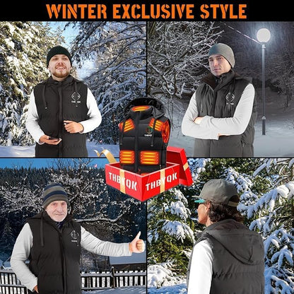 21 Heated Zones Heated Vest, with 40000mAH 7.4V Battery Pack Heated Vest for Men & Women, 5 in 1 Smart Controller