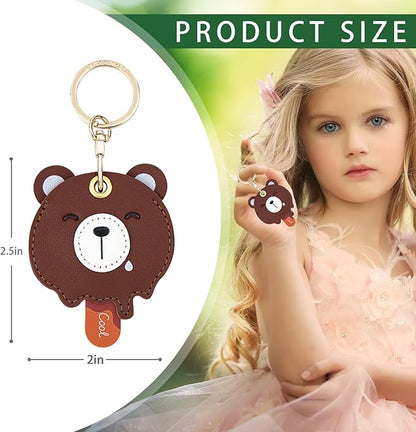 Leather Keychain Case Holder Compatible with Apple AirTag, GPS Airtag Keychain Finder Tracker with Key Ring, Anti-Scratch Protective Air Tag Cover