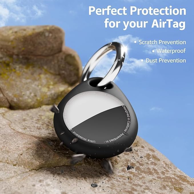 Holder for Air Tags-4 Pack for Apple for AirTag Holder for AirTag Keychain, Waterproof TPU Shell Protective Case with Keychain, for Air tag Accessories for GPS Item Finder Tracker, 4 Colors