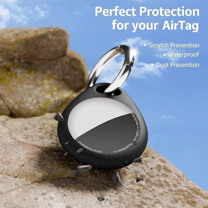 Holder for Air Tags-4 Pack for Apple for AirTag Holder for AirTag Keychain, Waterproof TPU Shell Protective Case with Keychain, for Air tag Accessories for GPS Item Finder Tracker, 4 Colors
