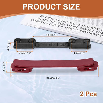 uxcell 2 Pcs Luggage Handle Replacement 8.5 Inch Suitcase Handle Carry Strap Plastic Pull Handle Grip Luggage Replacement Parts with Screws for Suitcase Box Luggage Case, Burgundy