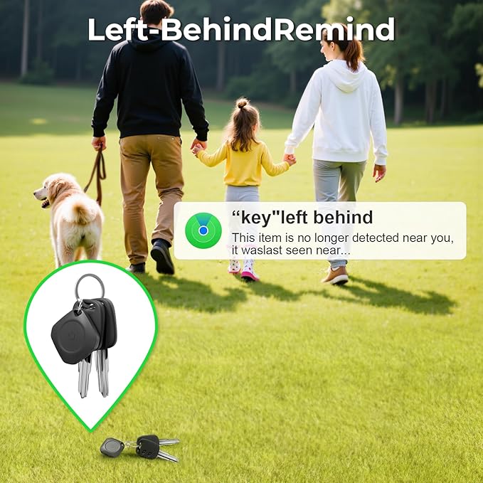 Air Tracker Tags 4 Pack Tag Set, Compatible with Apple Find My App (iOS Only), Key Finder and Item Tracker Smart Tag for Keys, Bags, Luggage, Pets, Wallet，Loud Beep,Replaceable Batteries(White)