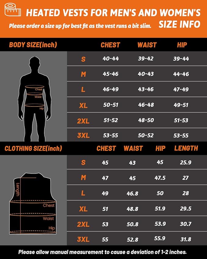 21 Heated Zones Heated Vest, with 40000mAH 7.4V Battery Pack Heated Vest for Men & Women, 5 in 1 Smart Controller