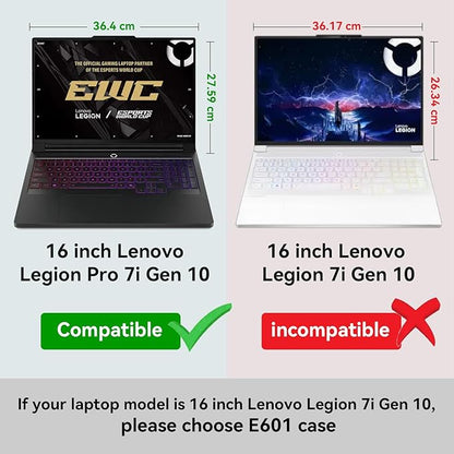 Smatree 16 inch Laptop Sleeve for Lenovo Legion Pro 7i Gen 10 2025, for Legion 9i Gen 9, for LOQ 16IRH8/16APH8 Gaming Laptop, Case with Accessory Pocket, YKK Zipper, Patented Shockproof Design (E611)