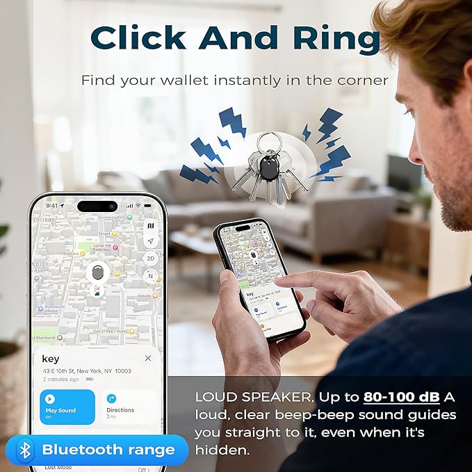 Air Tracker Tag, Bluetooth Tracker & Key Finder for Luggage, Wallet, Backpack, Works with Apple Find My (iOS Only) 1 Pack Item Smart Locator