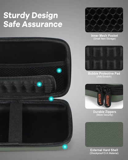 GLCON Large Classic Army-Green Case - Hard Shell Electronic Organizer Travel Carrying Case - Shockproof Electronic Accessories Storage Pouch Bag for Game Drive, Hard Disk, Power Bank, Charger