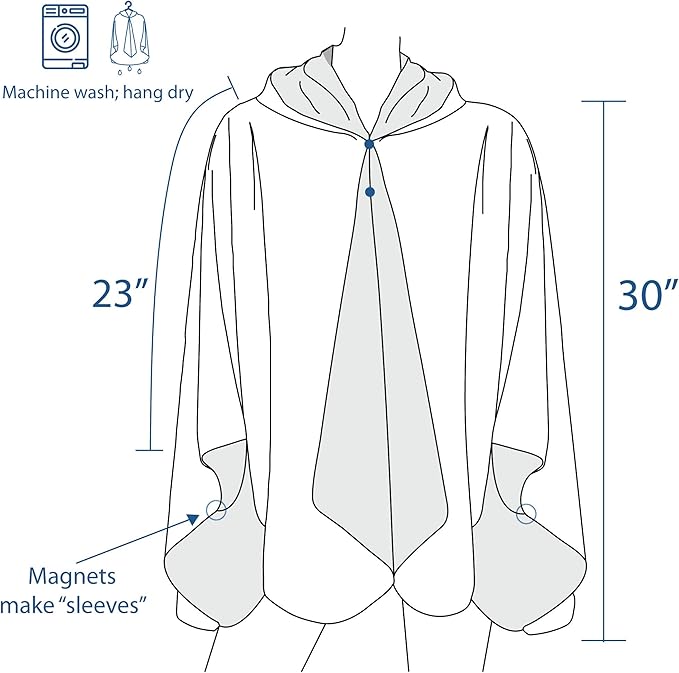 RainCaper Womens Rain Cape Poncho Coat Jacket with Hood Reversible Gorgeous Ultrasoft