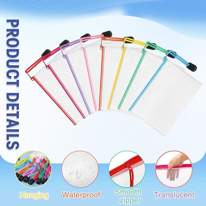 Jetec 32 Pcs Mesh Zipper Bags Toy Storage Bikini Organizer Bag Bolsas Para Guardar Trajes De Bano Waterproof Zipper Reusable Pouch Puzzle Multipurpose for Storage Office(Stylish Color,5.1 x 4.1 Inch)