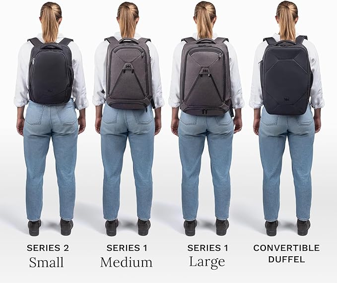 Knack Series 1 Laptop Backpack Fits up to 17 Inch - Knack Bags Carry-On Backpack, TSA Approved, Expandable Travel Backpacks With 4 Day Outfit Capacity (Stealth Black, Large)