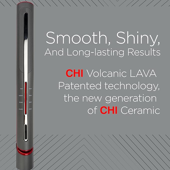 CHI Lava Glide Hairstyling Iron, Ceramic Hair Straightener for Smooth Styling & Long-Lasting Shine, Fast Heat-up for Professional Straightening, 1"