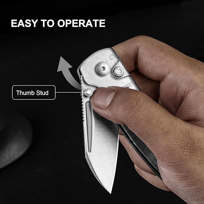 Kizer Parakeet EDC Pocket Knife, 2.46" Nitro-V Blade Folding Knife with Acrylic Handle, Thumb Stud Opener Small EDC Knives for Men Women Camping Hunting V2706A2