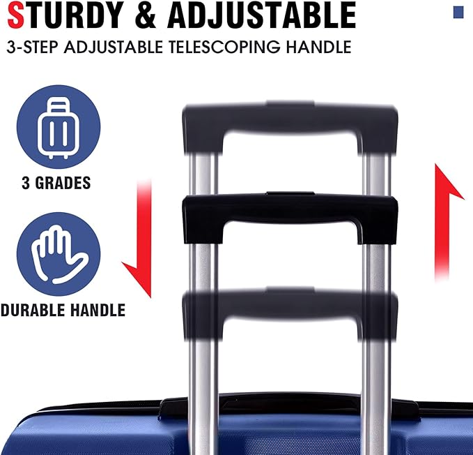 20in Carry On Luggage Hardshell Suitcase with Spinner Wheels Lightweight Lugagge Design Waterproof Durable for Travel (Blue)