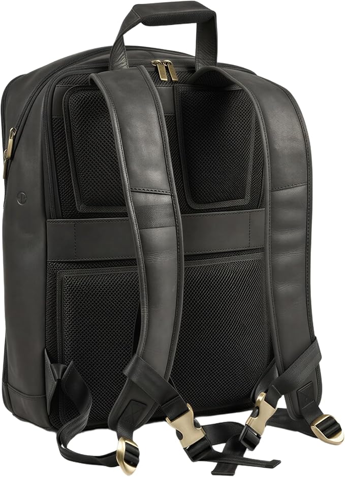 Luxorro Professional Leather Backpack – Handcrafted Full-Grain Leather Laptop Bag for Work & Travel (Black, 15 Inch)