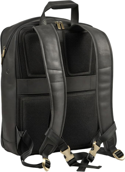 Luxorro Professional Leather Backpack – Handcrafted Full-Grain Leather Laptop Bag for Work & Travel (17″, Black)