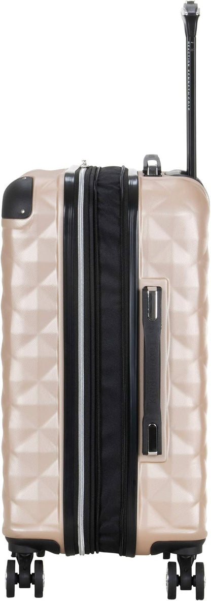 Kenneth Cole REACTION Diamond Tower Collection Lightweight Hardside Expandable 8-Wheel Spinner Travel Luggage, Rose Champagne, 2-Piece Set (20" & 28")
